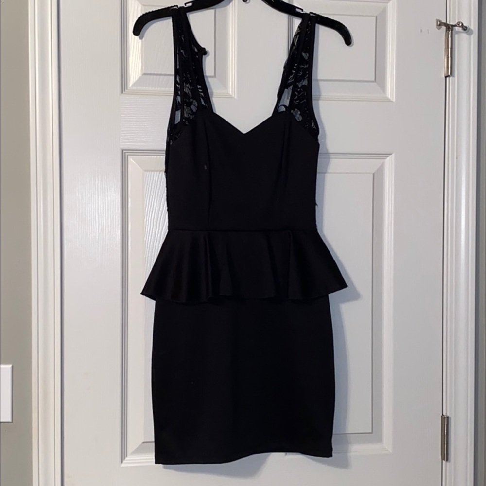 Black dress with lace open back